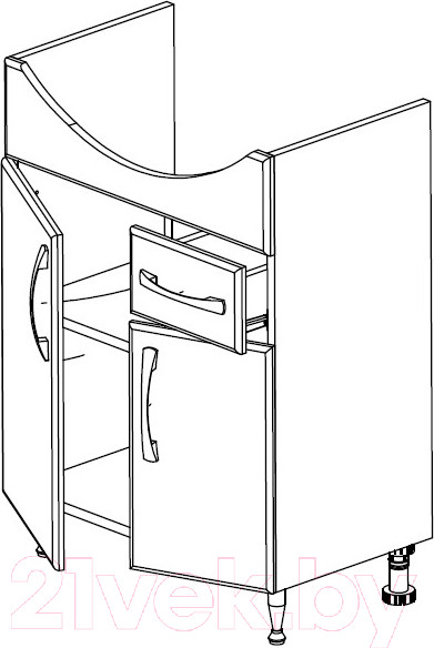 Изображение товара Тумба под умывальник СанитаМебель Камелия-65.21 Д2 (белый)