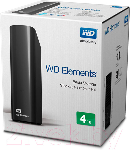 Изображение товара Внешний жесткий диск Western Digital Elements Desktop 4TB (WDBWLG0040HBK)