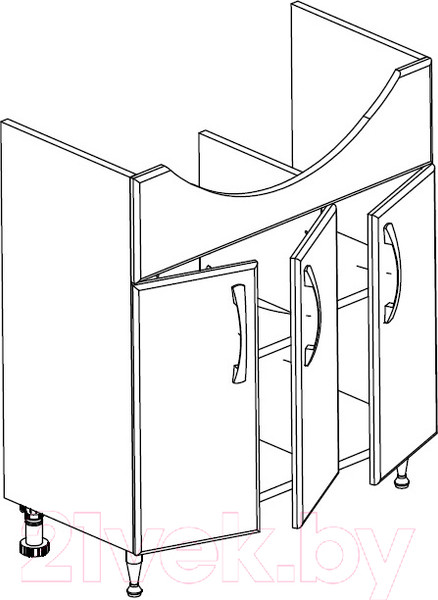 Изображение товара Тумба под умывальник СанитаМебель Камелия-67 Д2 (белый)
