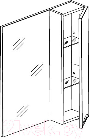 Изображение товара Шкаф с зеркалом для ванной СанитаМебель Камелия-08 Д3 (левый, белый)