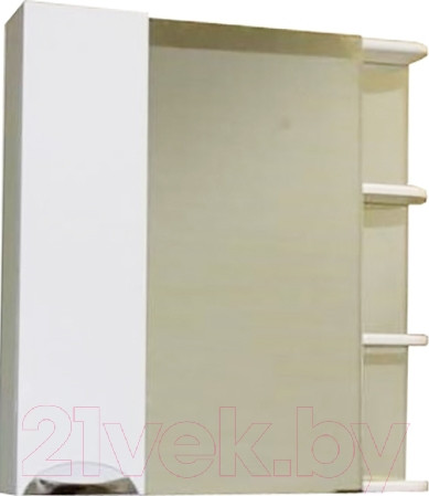 Изображение товара Шкаф с зеркалом для ванной СанитаМебель Камелия-12.70 Д3 (левый, белый)