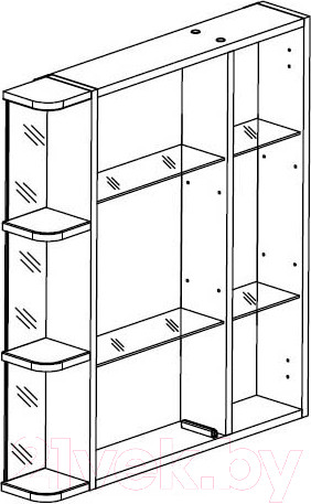Изображение товара Шкаф с зеркалом для ванной СанитаМебель Камелия-12.70 Д3 (правый, белый)