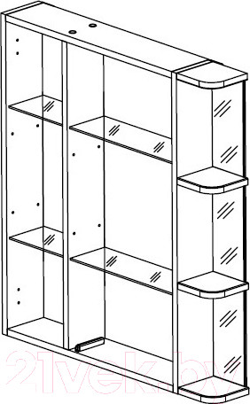 Изображение товара Шкаф с зеркалом для ванной СанитаМебель Камелия-12.80 Д3 (левый, белый)