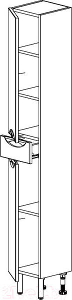 Изображение товара Шкаф-пенал для ванной СанитаМебель Камелия-52 Д3 (белый, левый)