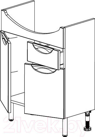 Изображение товара Тумба под умывальник СанитаМебель Камелия-65.31 Д3 (белый)