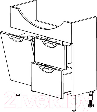 Изображение товара Тумба под умывальник СанитаМебель Камелия-67.51к Д3 (белый)