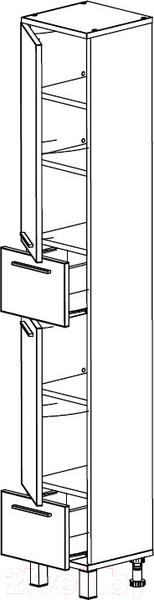 Изображение товара Шкаф-пенал для ванной СанитаМебель Прованс 501.300 (левый, ясень тронхейм)