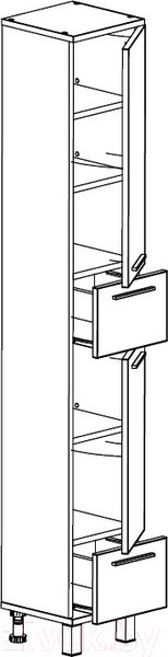 Изображение товара Шкаф-пенал для ванной СанитаМебель Прованс 501.300 (правый, ясень тронхейм)