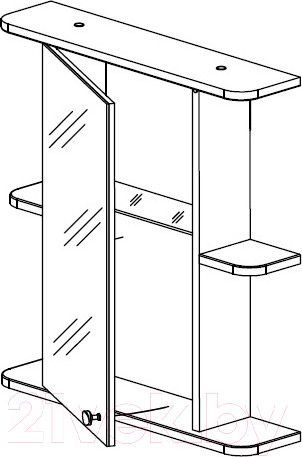 Изображение товара Шкаф с зеркалом для ванной СанитаМебель Камелия-03.54 (левый, белый)