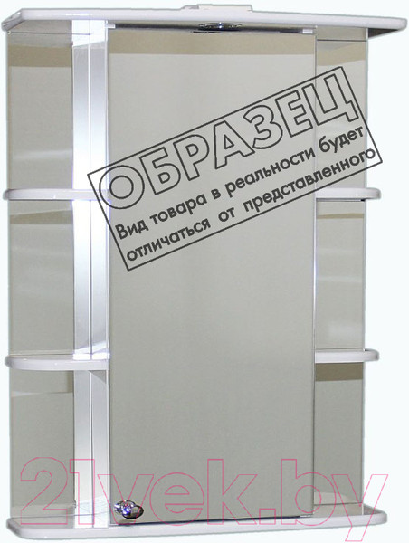 Изображение товара Шкаф с зеркалом для ванной СанитаМебель Камелия-10.60 (правый, белый)