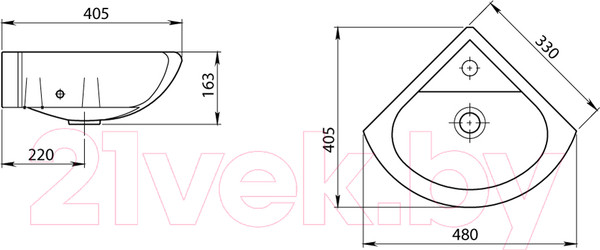 Изображение товара Умывальник Santeri Радиан 131309S0010B0