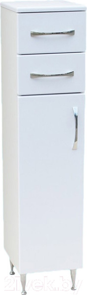 Изображение товара Шкаф-полупенал для ванной СанитаМебель Камелия-41 Д2 (белый, левый)