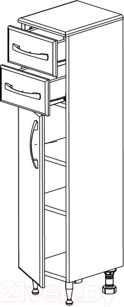 Изображение товара Шкаф-полупенал для ванной СанитаМебель Камелия-41 Д2 (белый, левый)