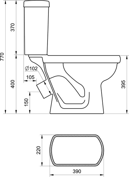 Изображение товара Унитаз напольный Santeri Визит Стандарт 1P4053S0000BF