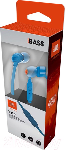 Изображение товара Наушники-гарнитура JBL Tune 110 / JBLT110BLU (синий)