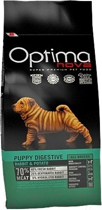 Изображение товара Сухой корм для собак Optimanova Puppy Digestive Rabbit & Potato (12кг)