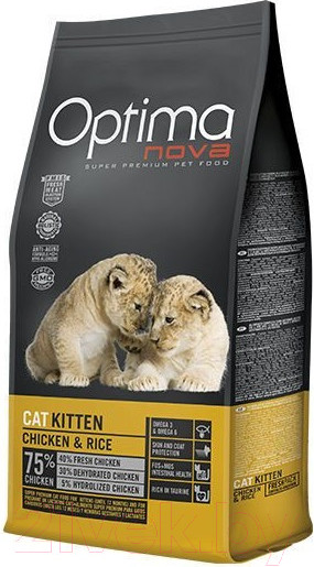 Изображение товара Сухой корм для кошек Optimanova Kitten Chicken & Rice (2кг)
