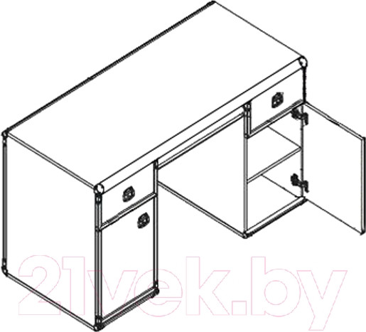 Изображение товара Компьютерный стол Black Red White Индиана JBIU 2d2s (дуб саттер)