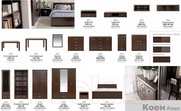 Изображение товара Шкаф навесной Black Red White Коен SFW1W/148 (венге магия)