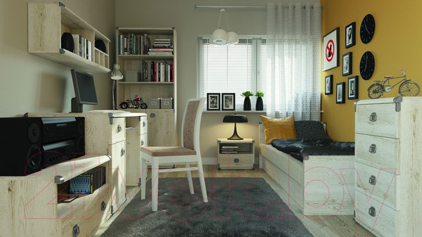 Изображение товара Шкаф с витриной Black Red White Индиана JWIT 2d1s (сосна каньон)