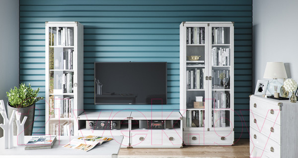 Изображение товара Шкаф с витриной Black Red White Индиана JWIT 2d1s (сосна каньон)