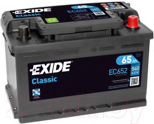 Изображение товара Автомобильный аккумулятор Exide Classic EC652 (65 А/ч)