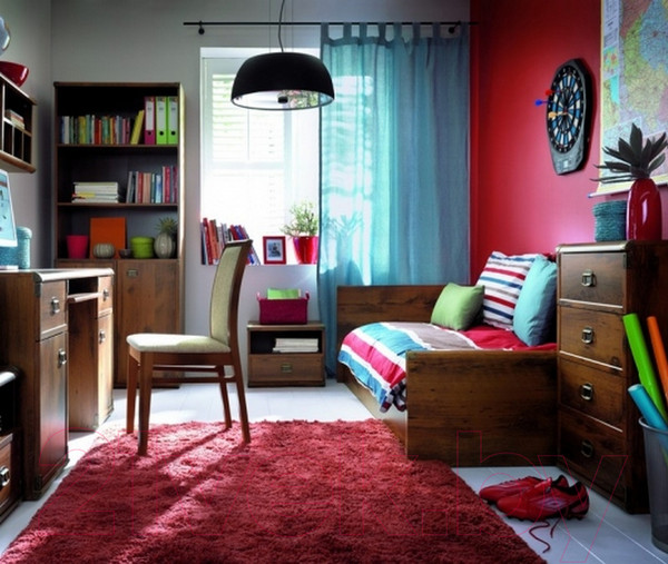 Изображение товара Каркас кровати Black Red White Индиана JLOZ 90 (дуб саттер)