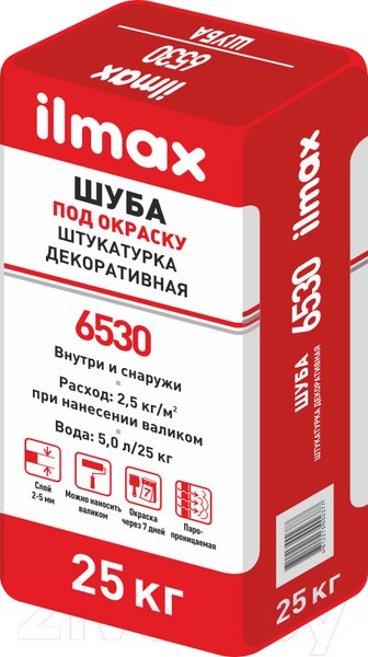 Изображение товара Штукатурка декоративная ilmax Фактура "шуба" под окраску 6530 (25кг)