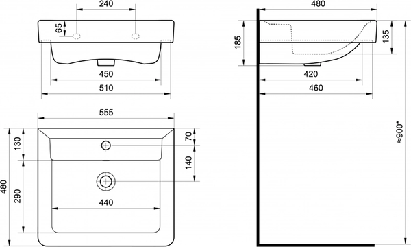 Изображение товара Умывальник Santek Тигода 55 (1WH302126)