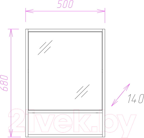 Изображение товара Шкаф с зеркалом для ванной Onika Натали 50.00 (205013)