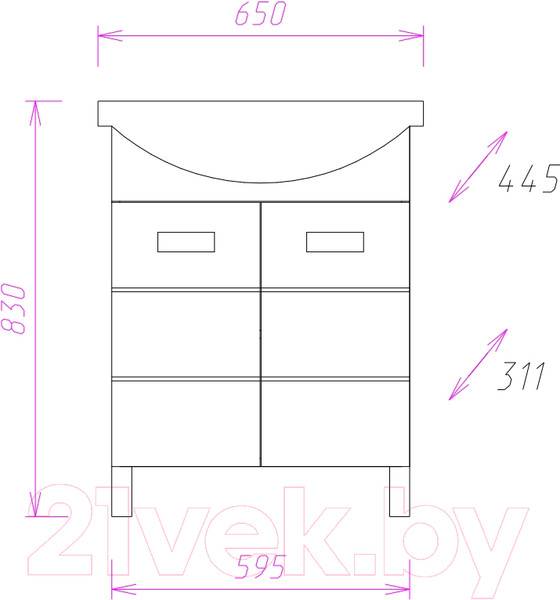 Изображение товара Тумба под умывальник Onika Балтика 65.10 (106529)
