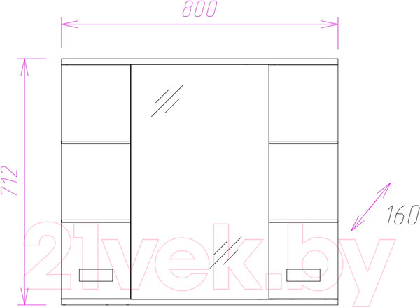 Изображение товара Шкаф с зеркалом для ванной Onika Балтика 80.01 (208024)