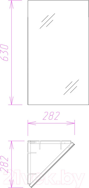 Изображение товара Шкаф с зеркалом для ванной Onika Мини 30.00 (303002)