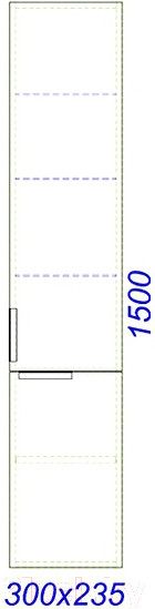 Изображение товара Шкаф-пенал для ванной Aqwella Бриг / Br.05.03/W