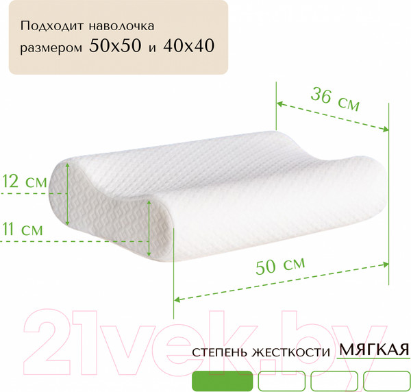 Изображение товара Ортопедическая подушка EOS Гармония 50x36 (джерси)
