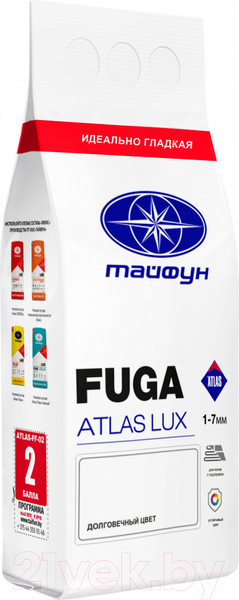 Изображение товара Фуга цементная Тайфун Atlas Lux №037 (2кг, графитовый)