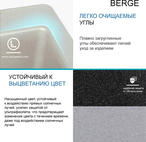 Изображение товара Мойка кухонная Berge BR-5801 (белый)