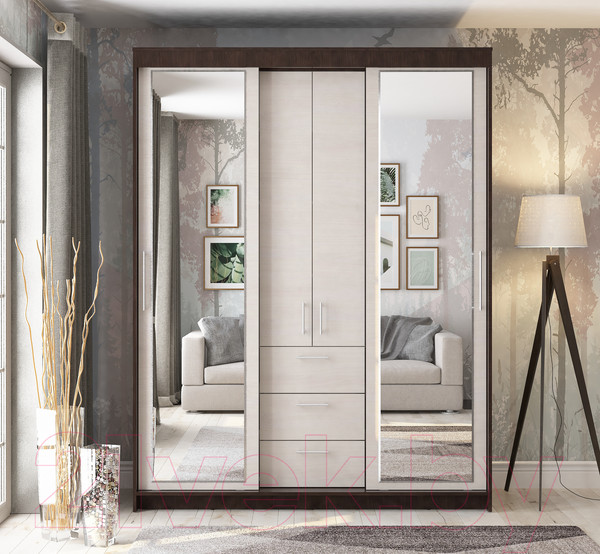 Изображение товара Шкаф-купе Евва 170 VH.2 / АЭП Ш.2 02 (венге/дуб шамони)