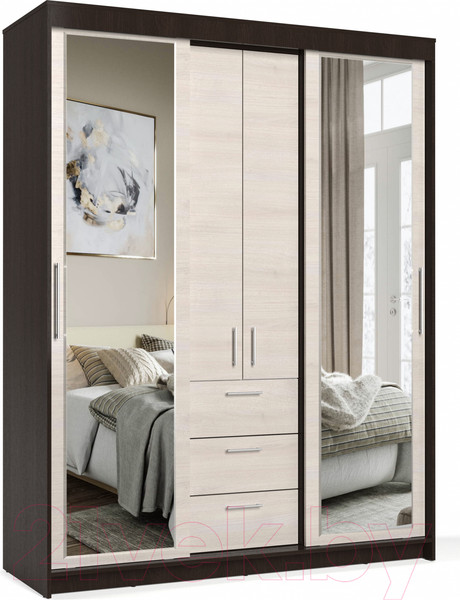 Изображение товара Шкаф-купе Евва 170 VH.2 / АЭП Ш.2 02 (венге/дуб шамони)