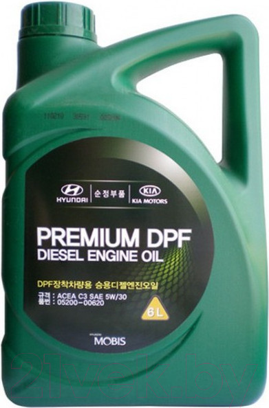 Изображение товара Моторное масло Hyundai/KIA Premium DPF Diesel 5W30 / 0520000620 (6л)