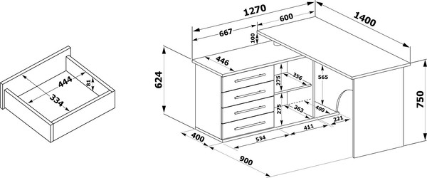 Изображение товара Компьютерный стол Сокол-Мебель КСТ-109 (левый, венге)