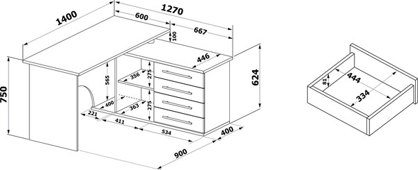 Изображение товара Компьютерный стол Сокол-Мебель КСТ-109 (левый, венге)