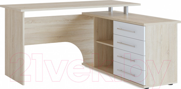 Изображение товара Компьютерный стол Сокол-Мебель КСТ-109 (правый, дуб сонома/белый)