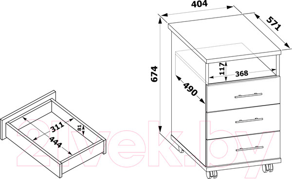 Изображение товара Тумба Сокол-Мебель КТ-12 (белый)