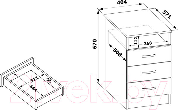 Изображение товара Тумба Сокол-Мебель КТ-14 (венге)