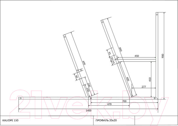 Изображение товара Каркас Cersanit Kaliope 153 New / K-RW-KALIOPE153