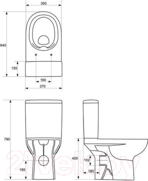 Изображение товара Унитаз напольный Cersanit Street Fusion New Clean On 011 (S-KO-SFU011-3/5-COn-S-DL-w)