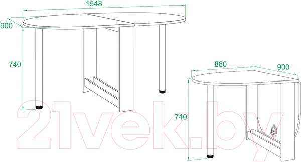 Изображение товара Стол-книга Сокол-Мебель СП-12 (беленый дуб)