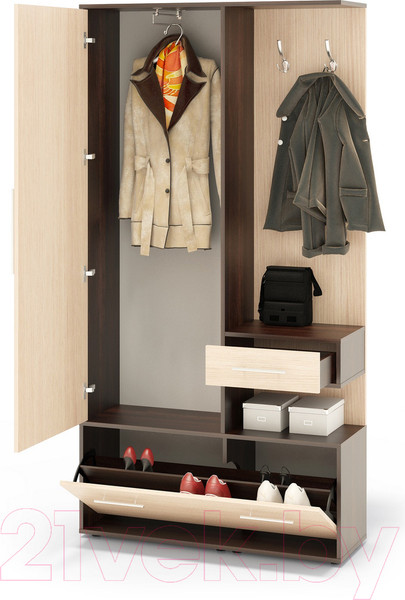 Изображение товара Секция в прихожую Сокол-Мебель ВШ-6 (венге/беленый дуб)