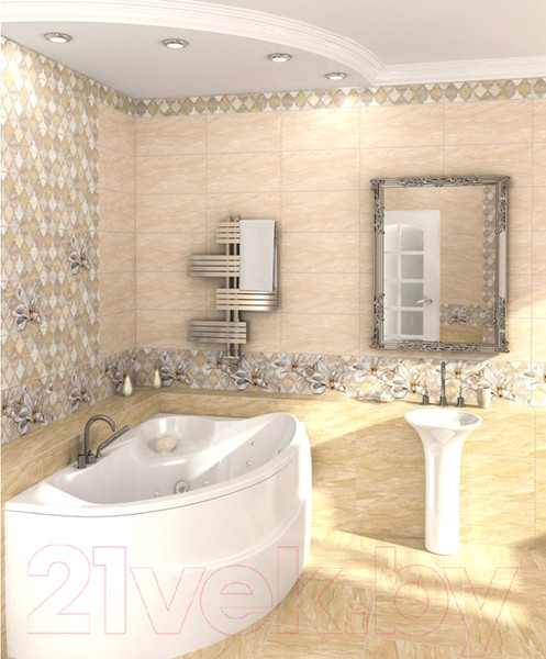 Изображение товара Декоративная плитка Beryoza Ceramica Дубай 3 светло-бежевый (250x500)
